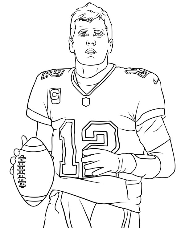 Print tom brady coloring page nfl player