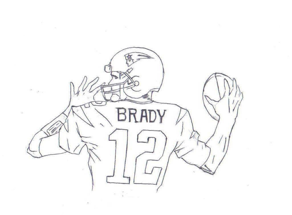 Line art drawings tom brady