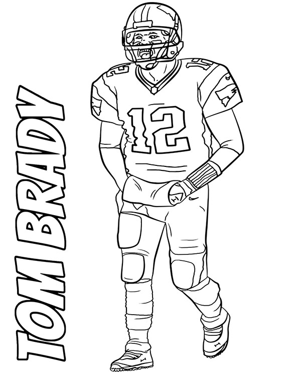 Tom brady coloring page nfl