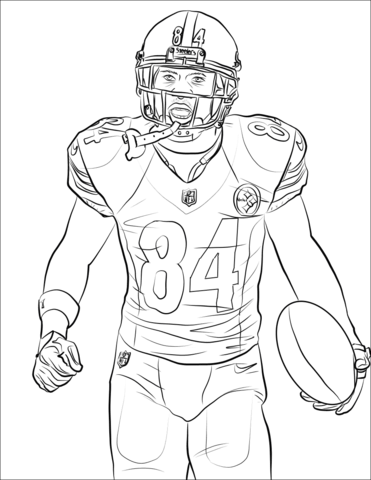 Antonio brown coloring page free printable coloring pages