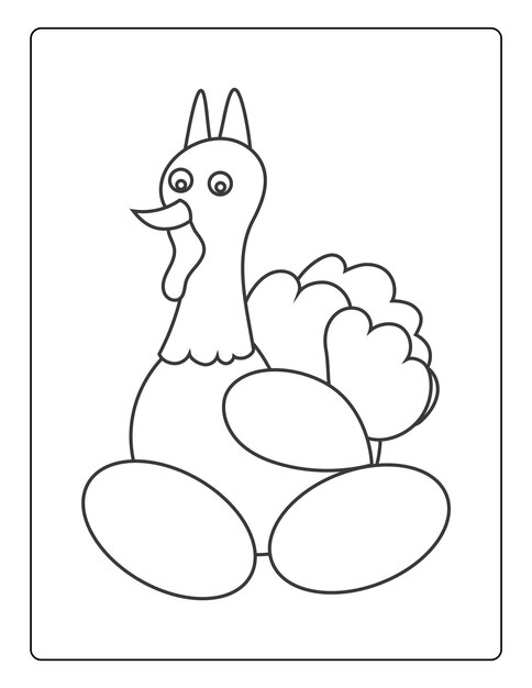 Premium vector thanksgiving coloring pages for kids with turkey and pumpkin black and white activity worksheet