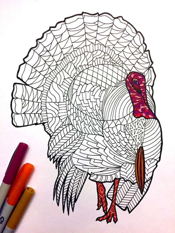 Turkey pdf animal coloring page