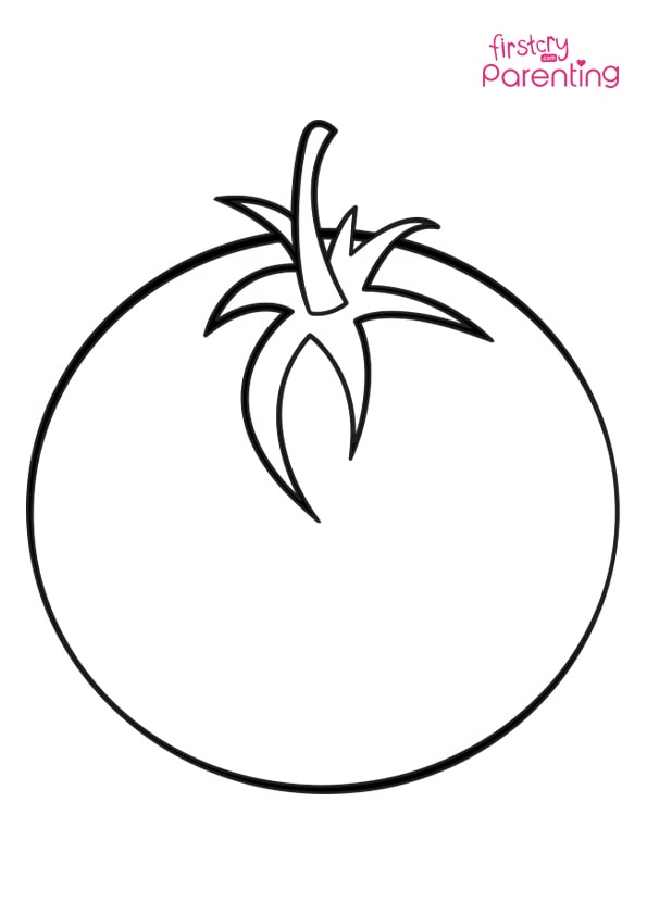 Simple tomato coloring page for kids