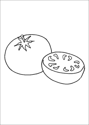 Sliced tomato coloring page