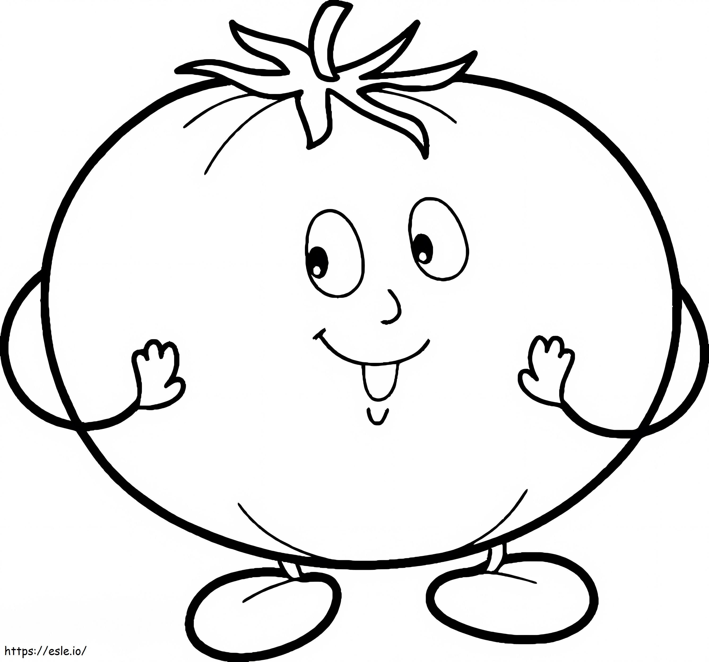 Cartoon tomato coloring page