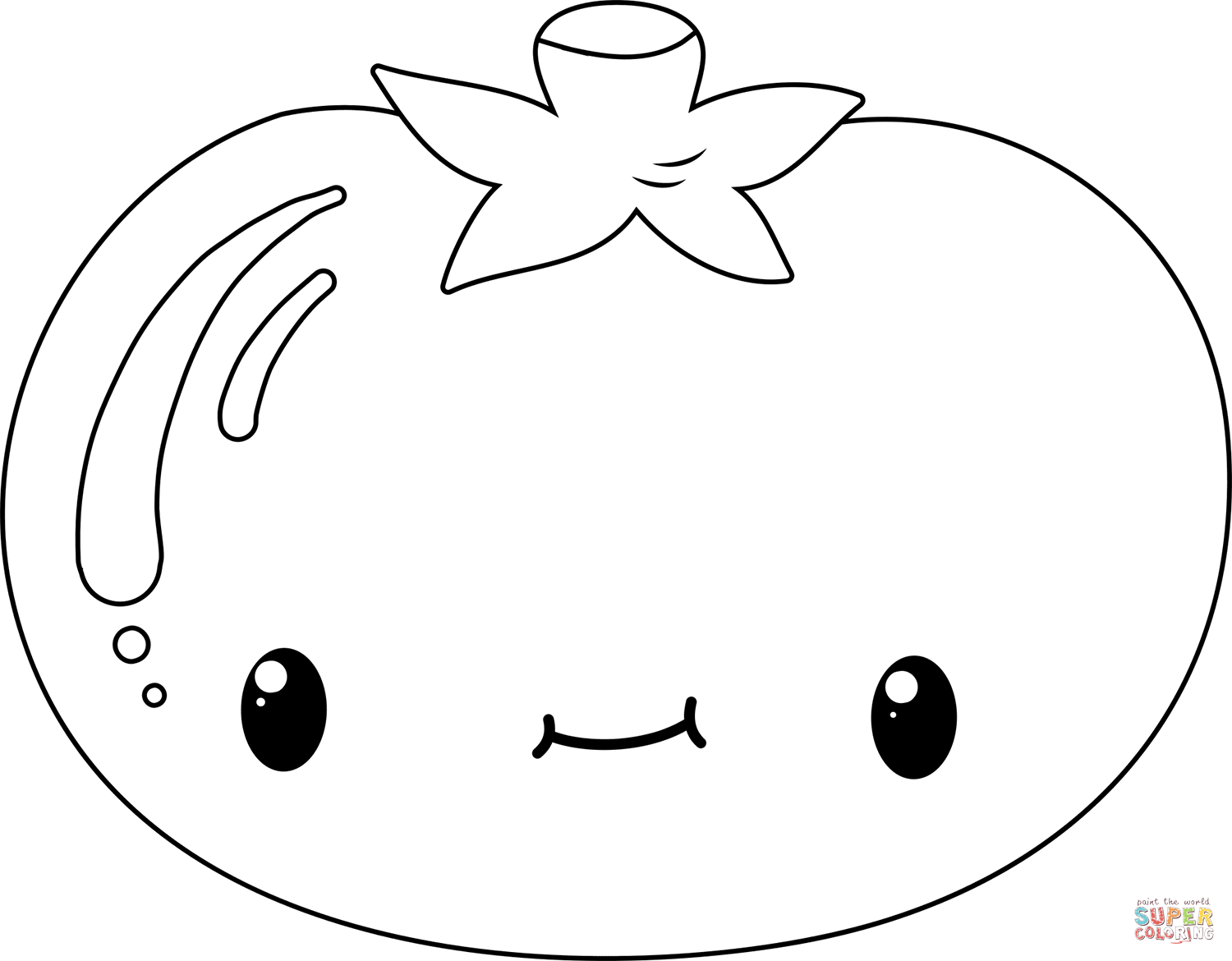 Kawaii tomato coloring page free printable coloring pages