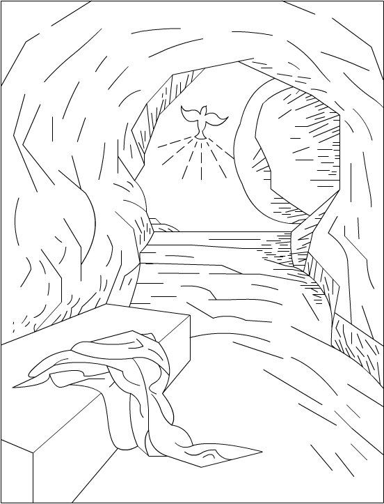Empty tomb coloring sheet bible coloring pages sunday school coloring pages bible coloring