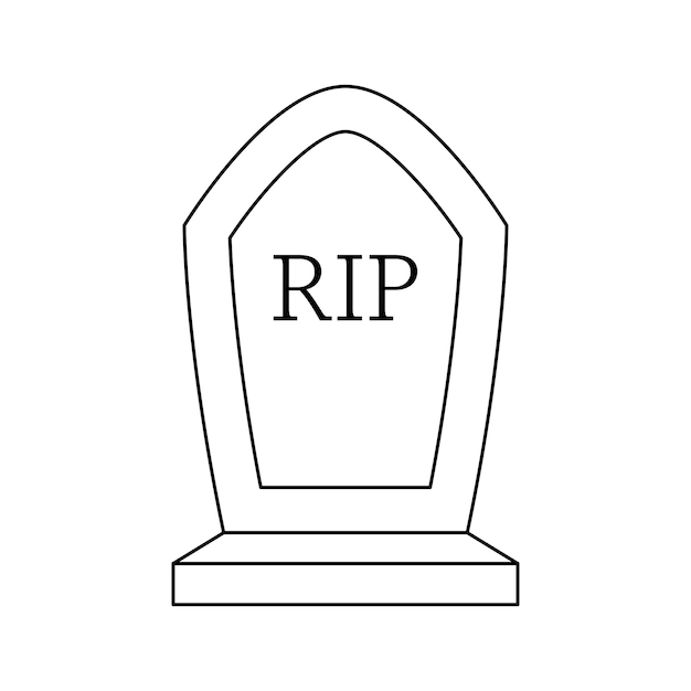 Premium vector coloring page with tombstone for kids