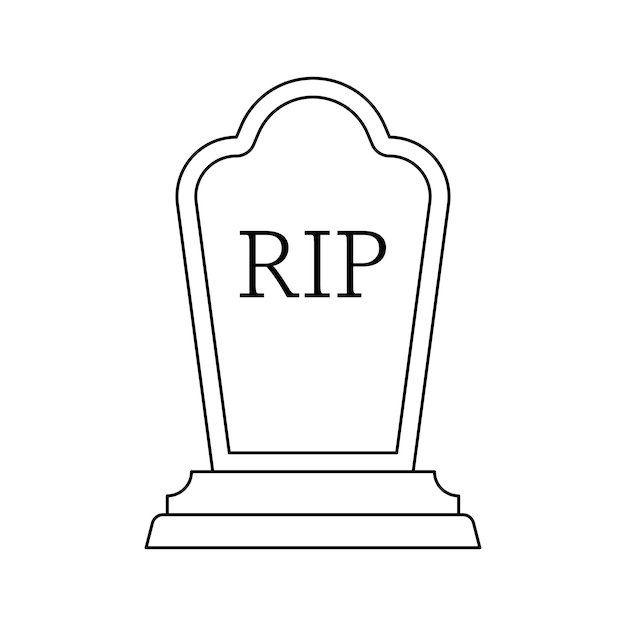 Premium vector coloring page with tombstone for kids