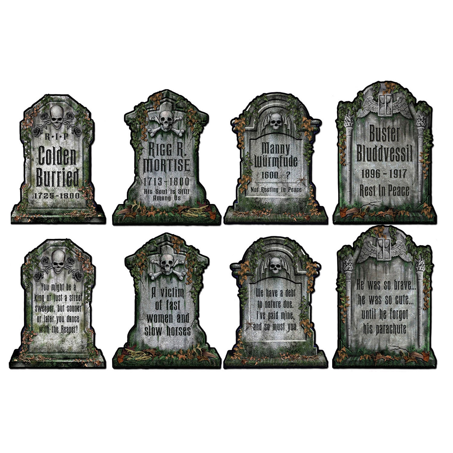 Beistle halloween packaged tombstone cutouts pkg