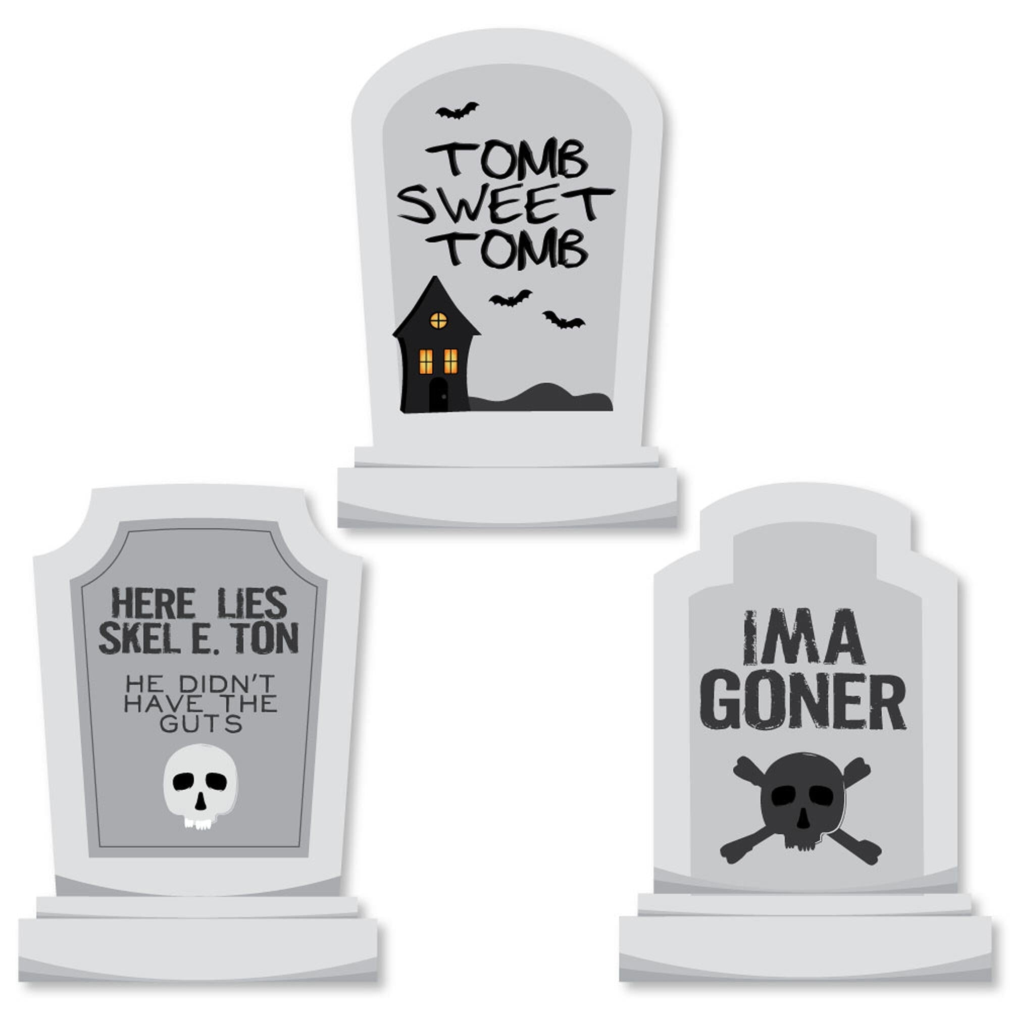 Big dot of happiness graveyard tombstones