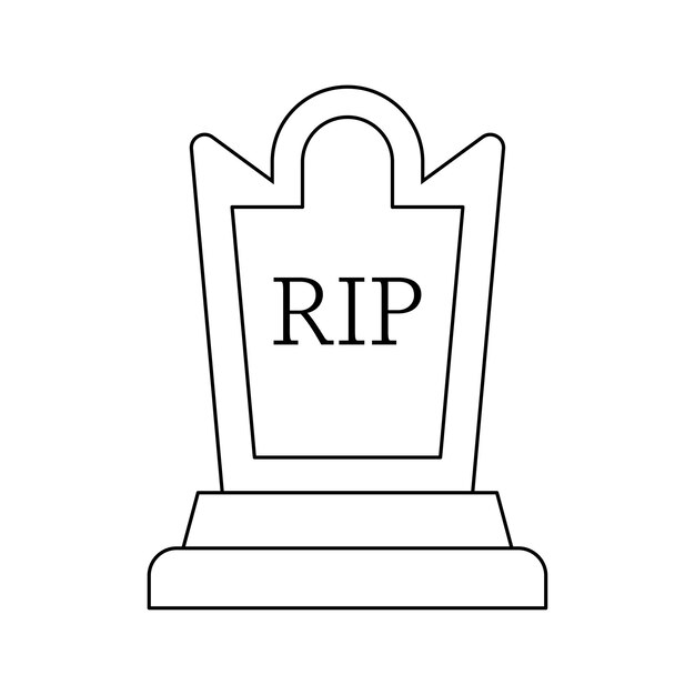 Premium vector coloring page with tombstone for kids