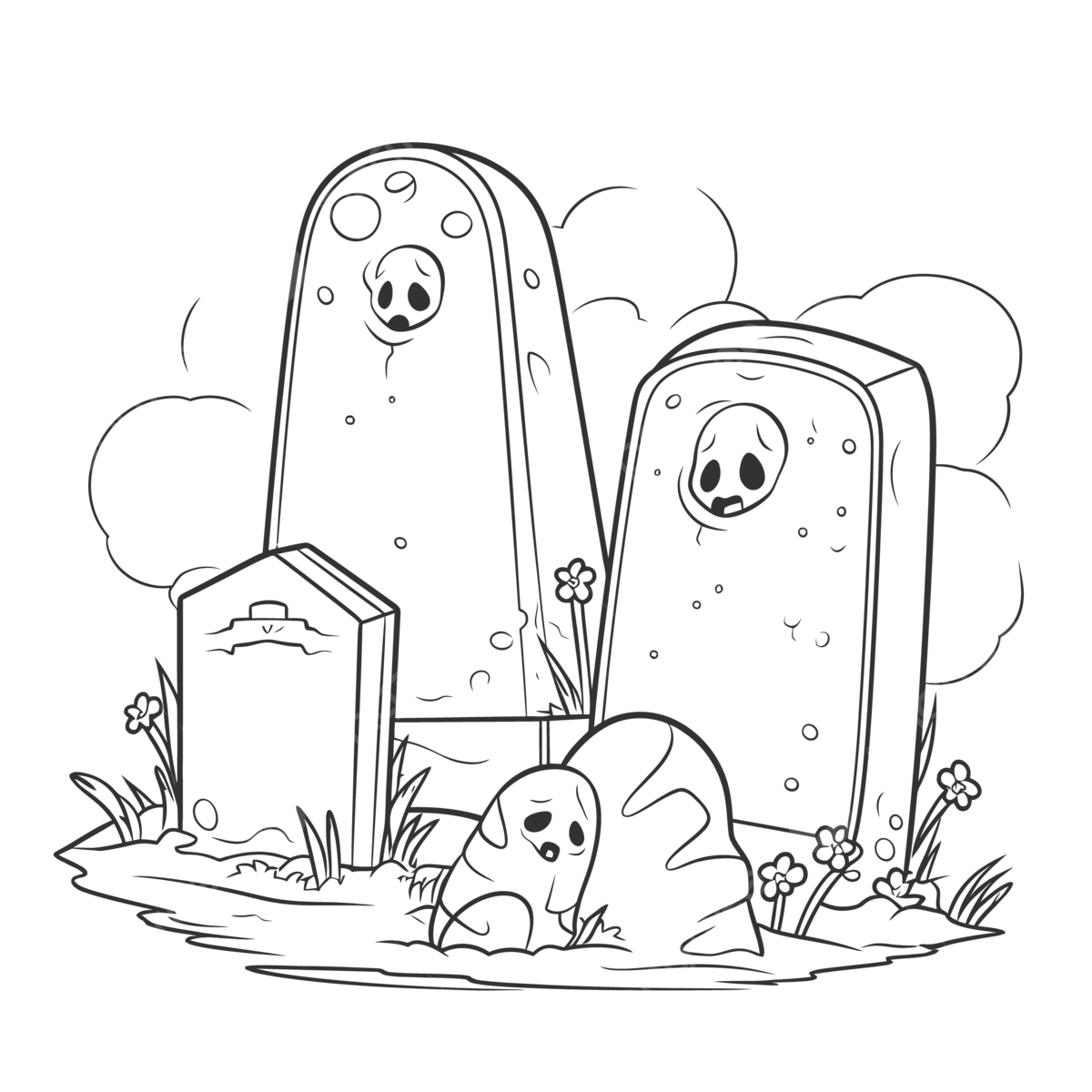 Coloring page of graves and tombstones outline sketch drawing vector tombstones drawing tombstones outline tombstones sketch png and vector with transparent background for free download