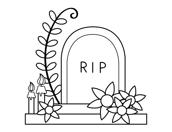 Printable tombstone coloring page