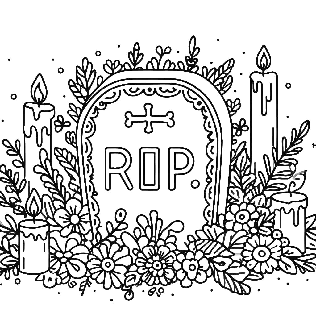 Printable tombstone coloring page