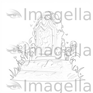 Tombstone clipart in chiaroscuro art style vector k â