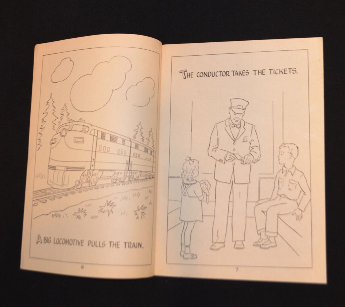 Tommy and tess take a train trip unused coloring book excellent condition s