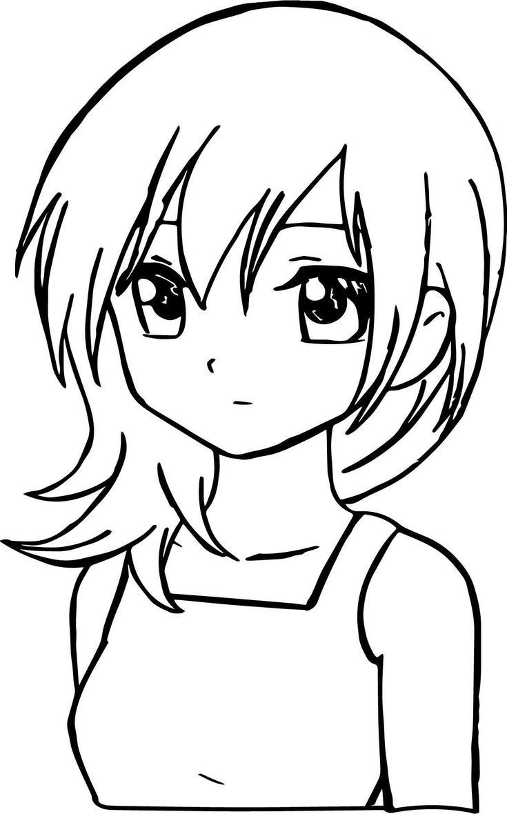 Coloring book page cute easy drawings cute drawings anime girl drawings