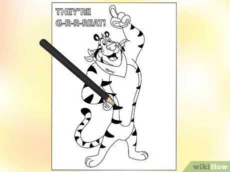 How to draw and color tony the tiger with pictures