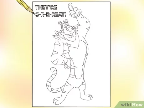 How to draw and color tony the tiger with pictures