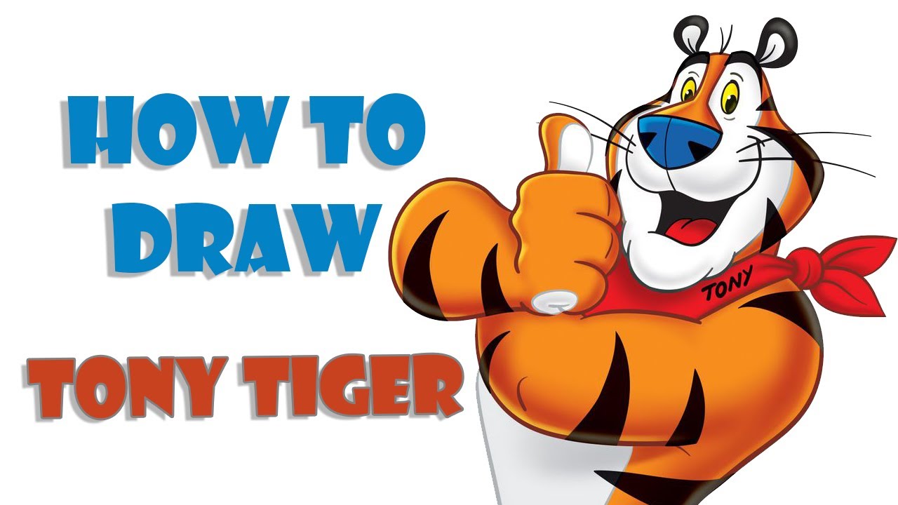 How to draw tony the tiger frosted flakes