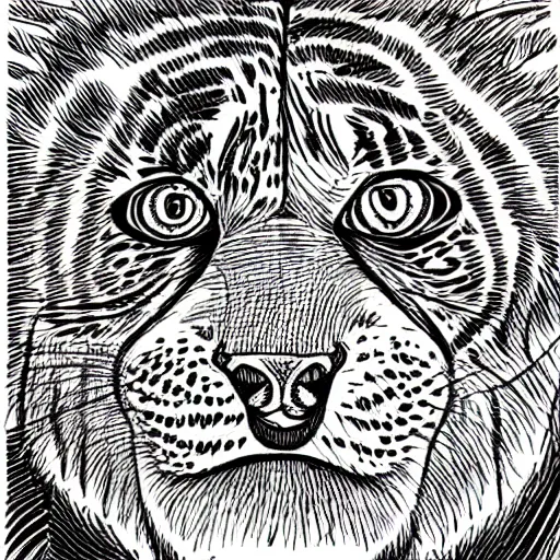 A portrt drawing of an angry tony the tiger drawn by stable diffusion