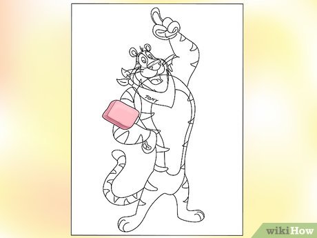 How to draw and color tony the tiger with pictures