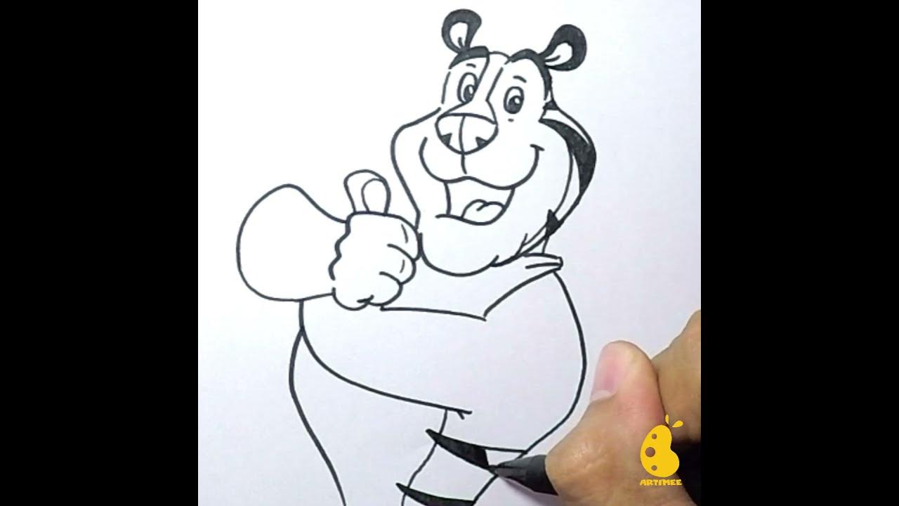 How to draw tony tiger shorts