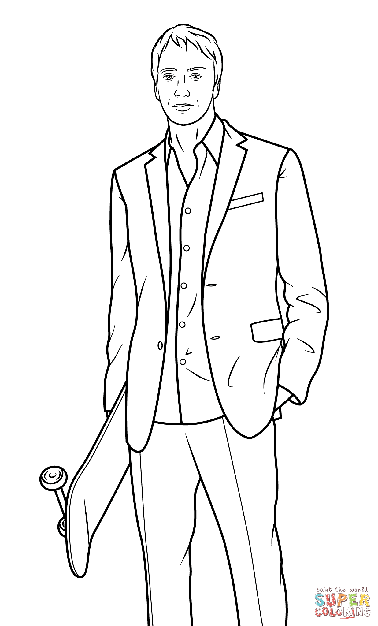 Tony hawk with skateboard coloring page free printable coloring pages