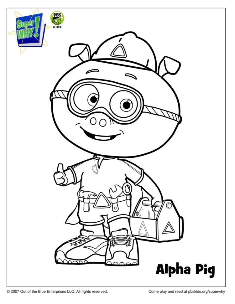 Alpha pig and toolbox coloring page kidsâ kids for parents