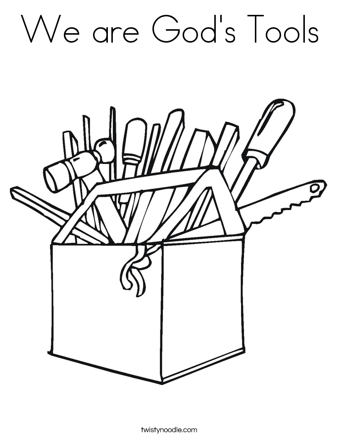 Tool box coloring page