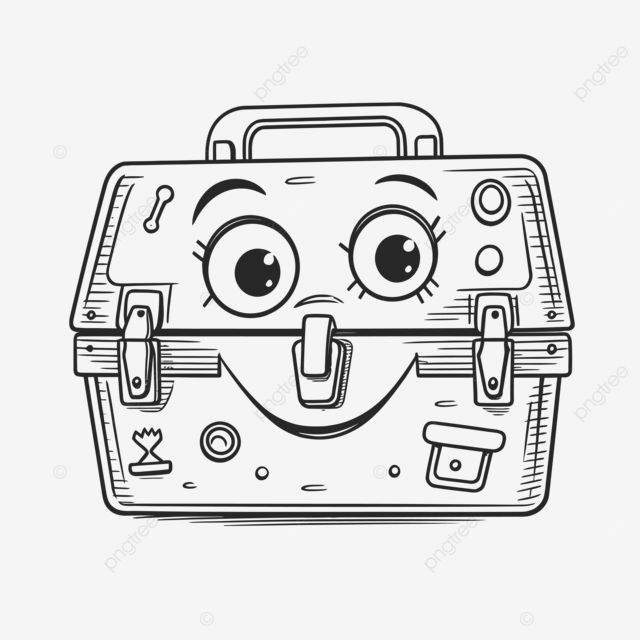 Cartoon coloring page for a tool box outline sketch drawing vector tool box drawing tool box outline tool box sketch png and vector with transparent background for free download