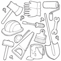 Construction tools coloring pages