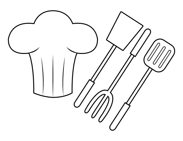 Printable barbecue supplies coloring page