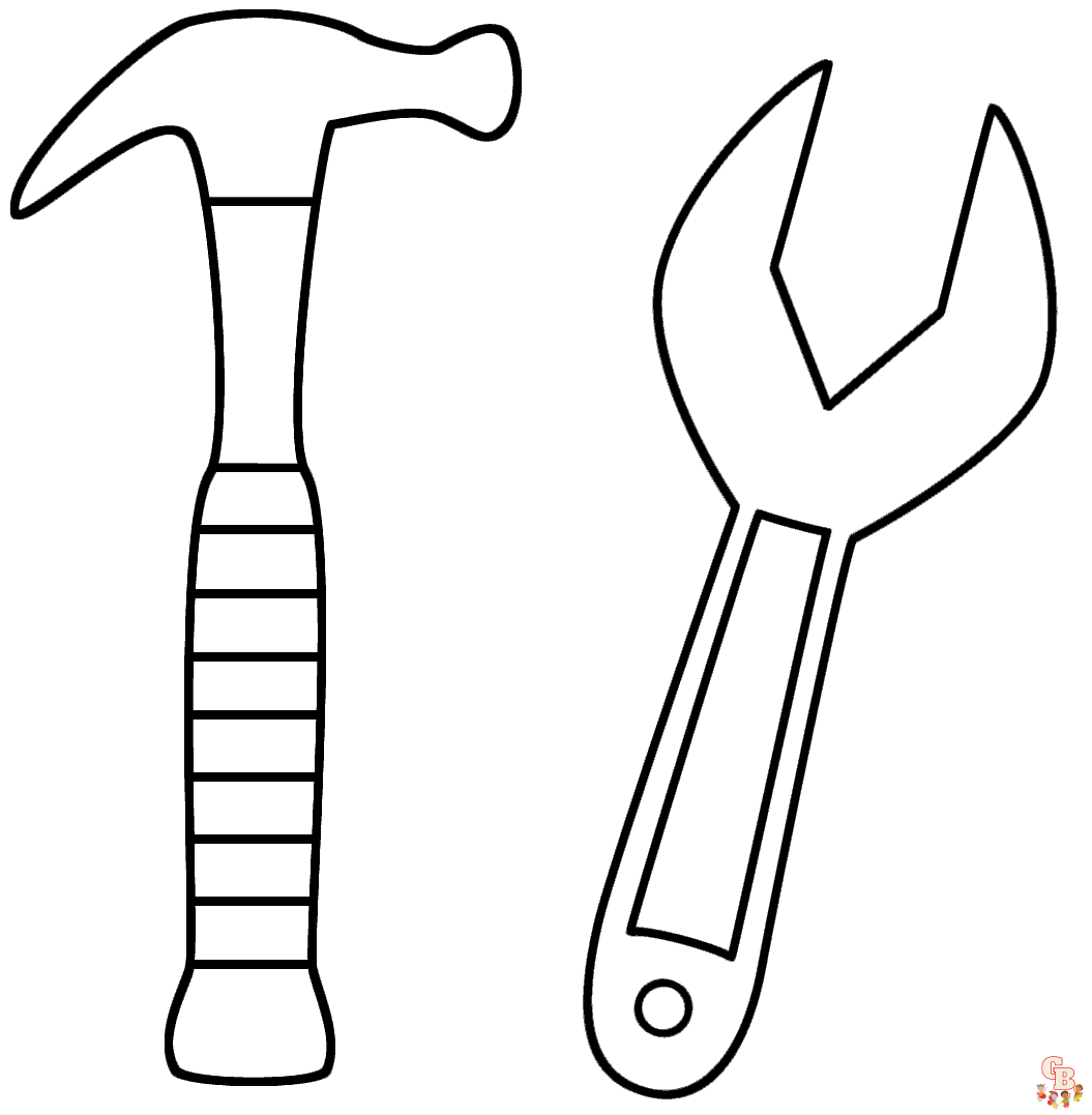 Printable tools coloring pages free for kids and adults