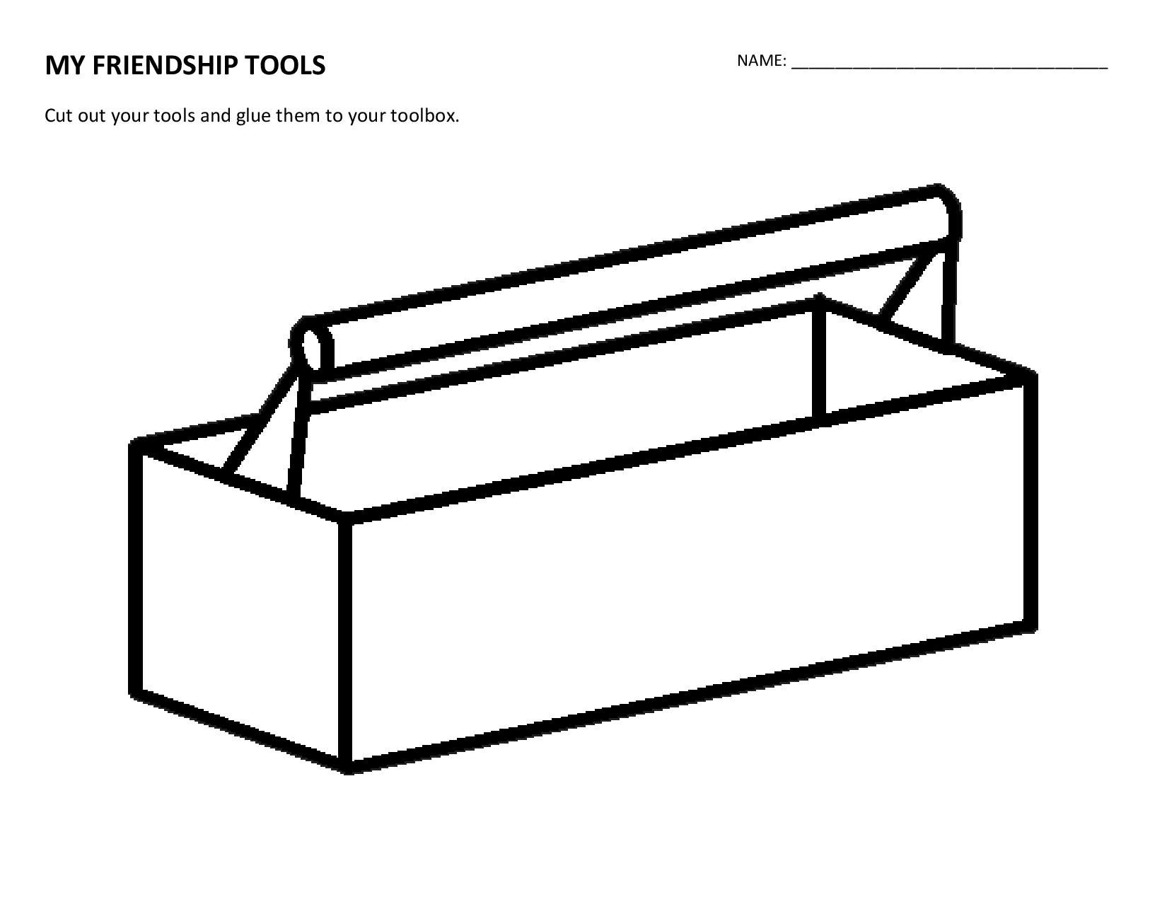 Created by a project cornerstone volunteer a friendship toolbox to go with the friendship tools tool box projects friendship