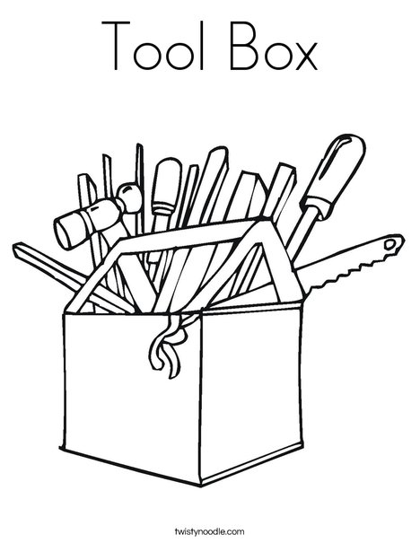 Tool box coloring page