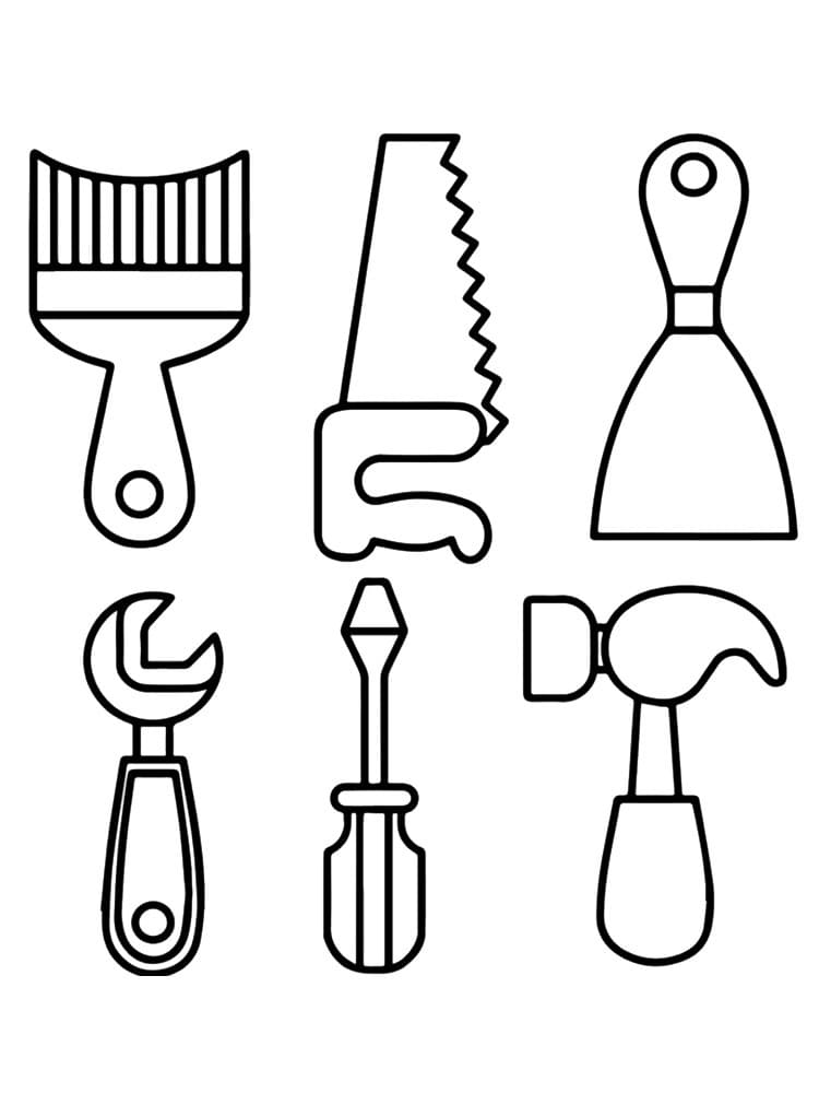 Free printable tools coloring page