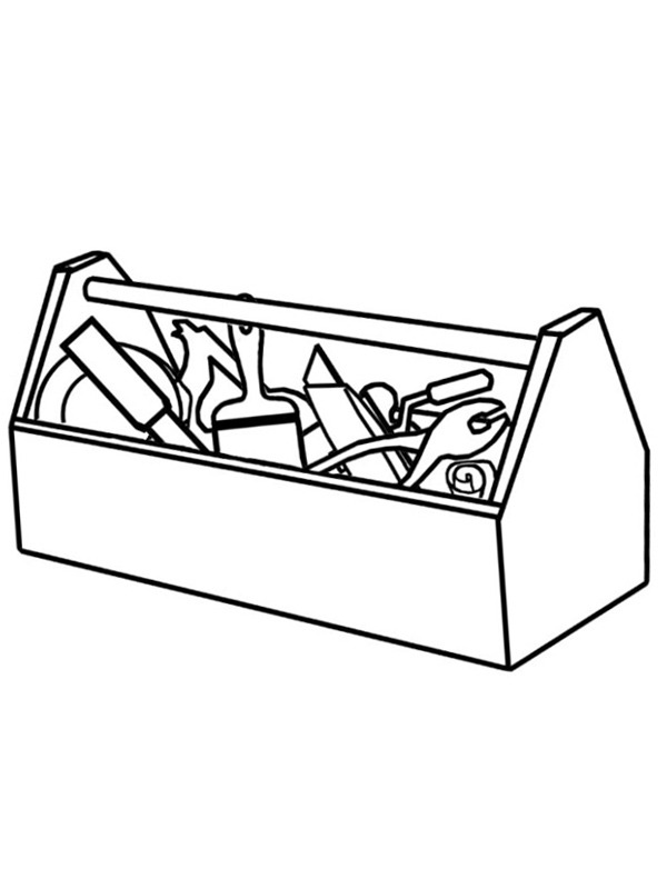 Tool box coloring page