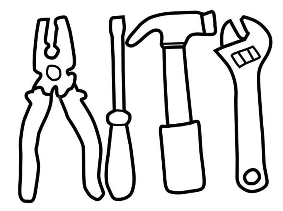 Easy tools coloring page