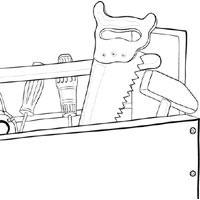 Tool box coloring pages