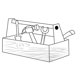 Construction toolbox coloring page for kids