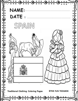 Traditional clothing coloring pages for kids