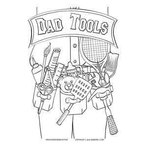 Dad tools â fathers day coloring page