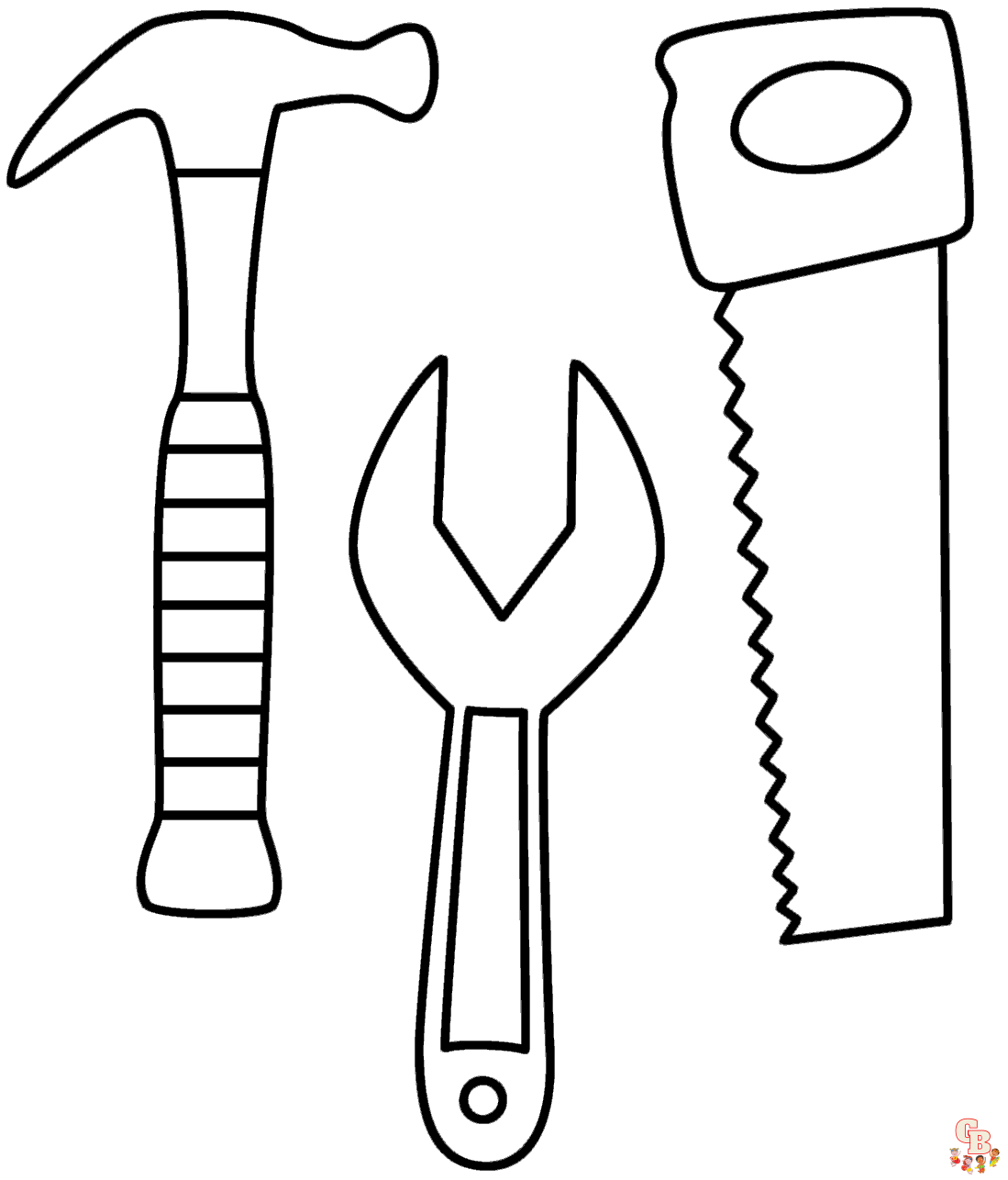 Printable tools coloring pages free for kids and adults