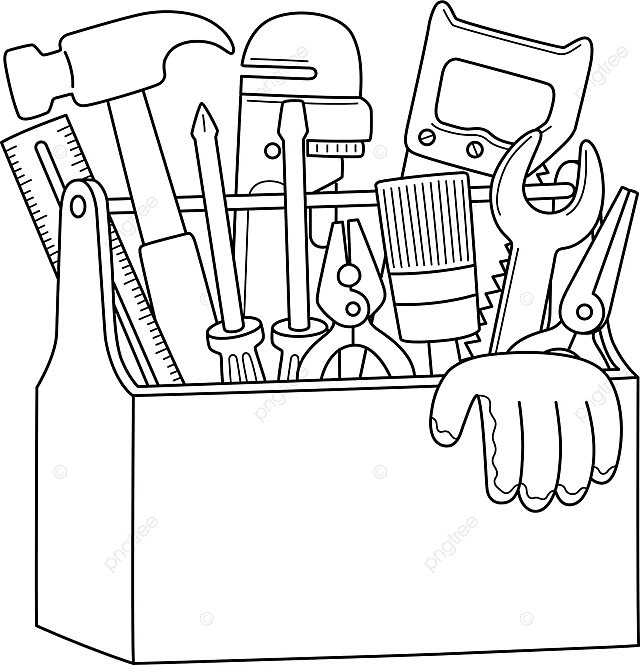 Toolbox isolated coloring page for kids toddler line tool case vector toddler line tool case png and vector with transparent background for free download