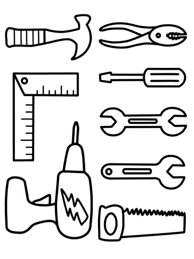 Tools coloring pages