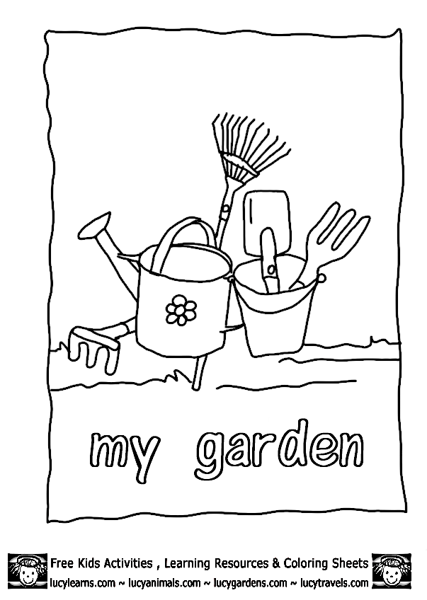 Garden tools coloring pages coloring pages garden coloring pages kindergarten coloring pages