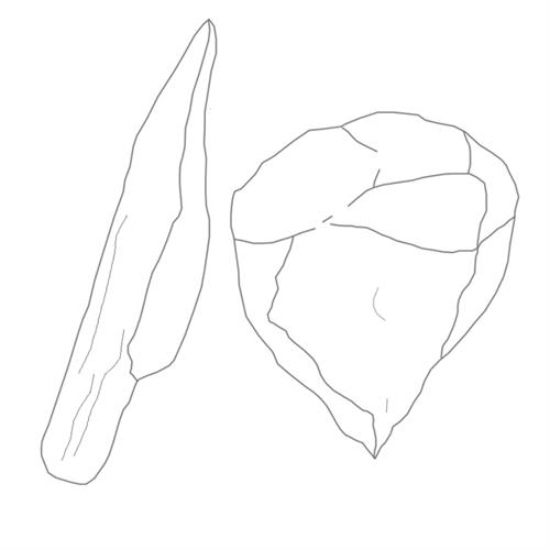 Coloring pages of bone and stone tools