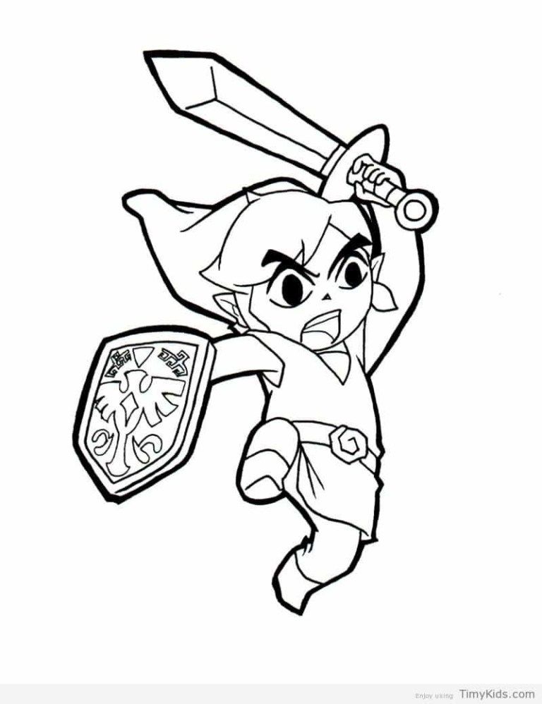 Legend of zelda coloring pages toon link coloring pages redgrillo within vietti